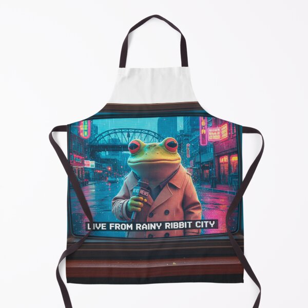 Item preview, Live from Rainy Ribbit City - Portland News Frog Vintage TV designed and sold by j-2k.