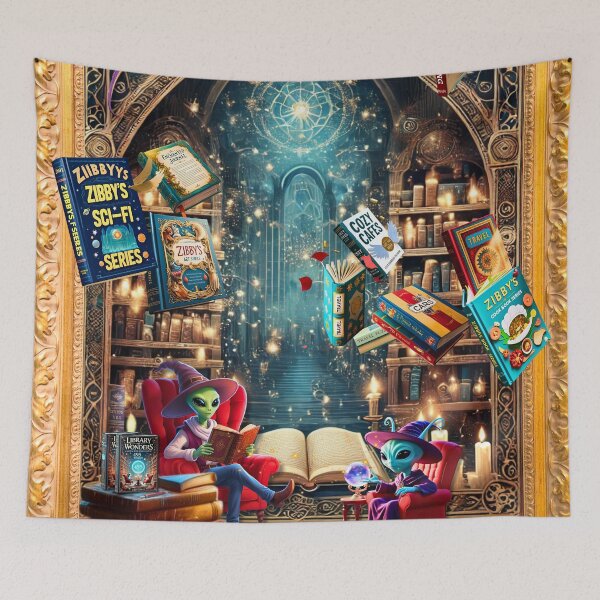 Item preview, Library of Wonders – A Magical Word Search Universe (Diptych) designed and sold by DadimLovesPunky.