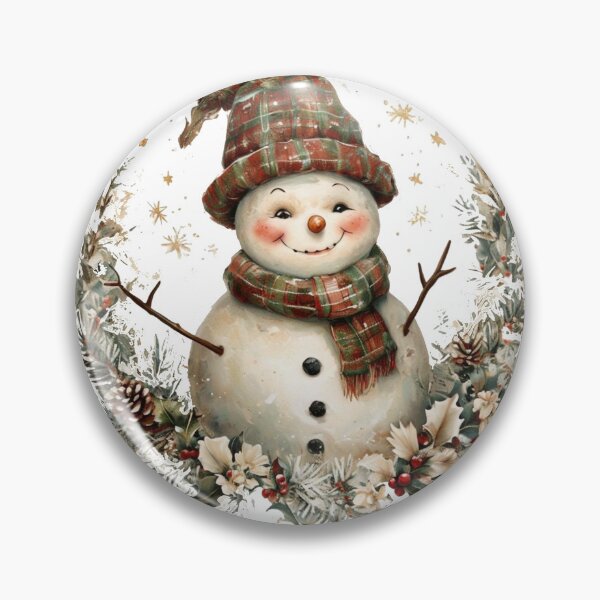Artikelvorschau, Lächelnder Schneemannkranz entworfen und verkauft von EverlaPrints.
