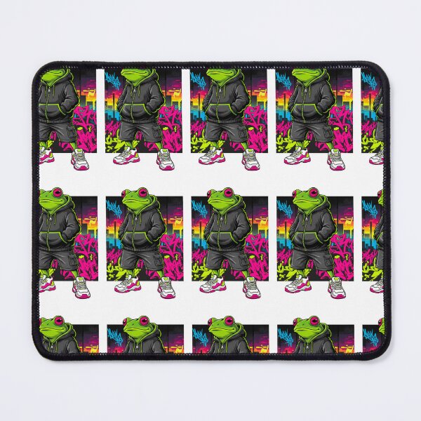 Item preview, Neon Streetwear Frog in Hoodie - Dark Urban Graffiti Vibe designed and sold by j-2k.
