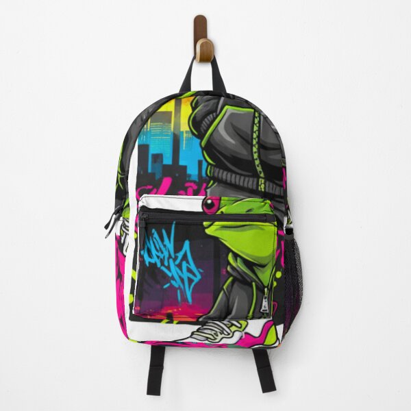 Item preview, Neon Streetwear Frog in Hoodie - Dark Urban Graffiti Vibe designed and sold by j-2k.