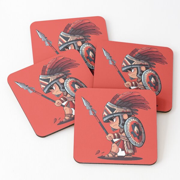 Item preview, Aztec Warrior's Resolve - Spear & Feathered Armor in Traditional Hues designed and sold by PaintbrushPlace.