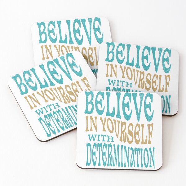 Item preview, Believe in Yourself with Determination – Motivational Retro Typography Design designed and sold by SaadArtCo.
