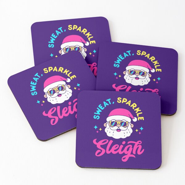 Artikelvorschau, Sweat Sparkle Sleigh - Retro Pink Santa Sonnenbrille Slay Pun Chic Geschenk entworfen und verkauft von Brogress Project.