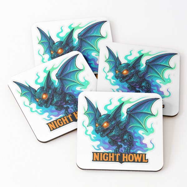 Item preview, Night Howl – Spectral Mecha Bat of the Neon Skies designed and sold by derb darb.
