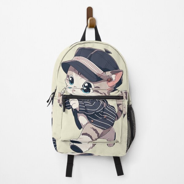 Item preview, Kitten Capers - Tiny Hat and Stripes Chasing a Ball Sticker designed and sold by PaintbrushPlace.