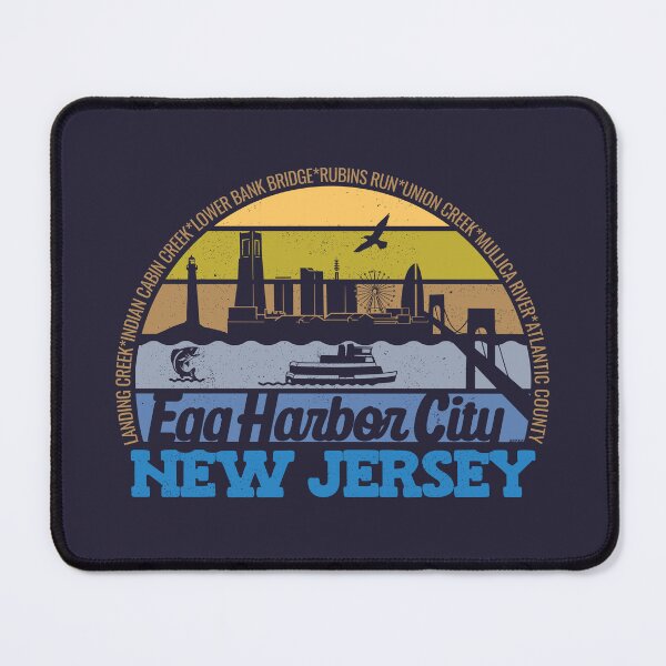 Item preview, Egg City Harbor New Jersey Sunset Retro Vintage Local Pride Logo designed and sold by CRHPOD20.
