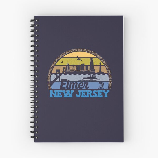 Item preview, Elmer New Jersey Sunset Retro Vintage Local Pride Logo designed and sold by CRHPOD20.