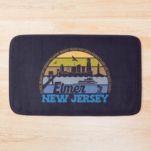 Item preview, Elmer New Jersey Sunset Retro Vintage Local Pride Logo designed and sold by CRHPOD20.