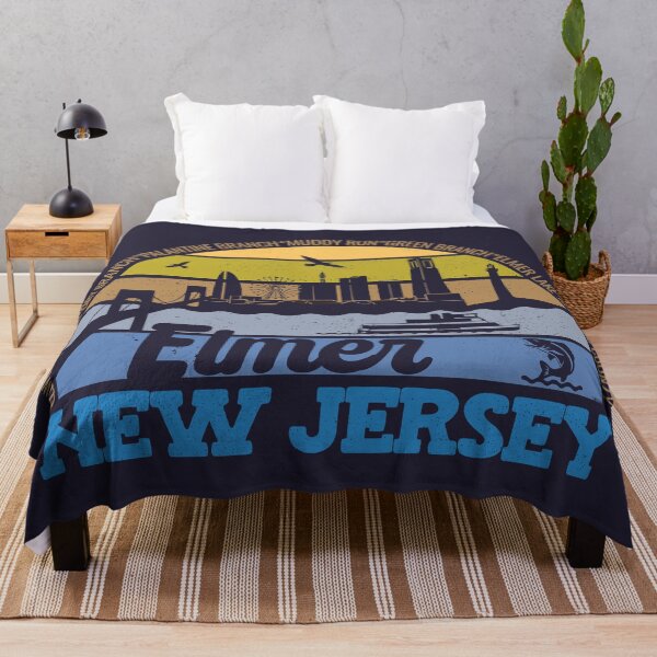 Item preview, Elmer New Jersey Sunset Retro Vintage Local Pride Logo designed and sold by CRHPOD20.