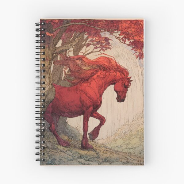 Item preview, A stunning fantasy illustration of a vibrant red horse designed and sold by Julia Shepeleva.