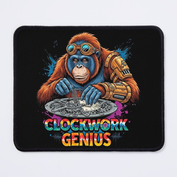 Item preview, Steampunk Orangutan Clockmaker Art Sticker T-Shirt Mug designed and sold by SholoStudio.