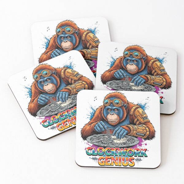 Item preview, Steampunk Orangutan Clockmaker Art Sticker T-Shirt Mug designed and sold by SholoStudio.