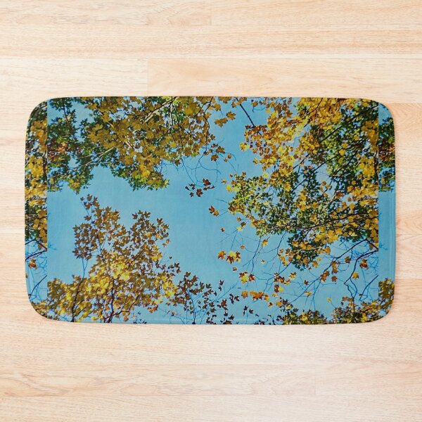 Item preview, Autumn Canopy – Golden Leaves Against Blue Sky Nature Photography designed and sold by aadventures.
