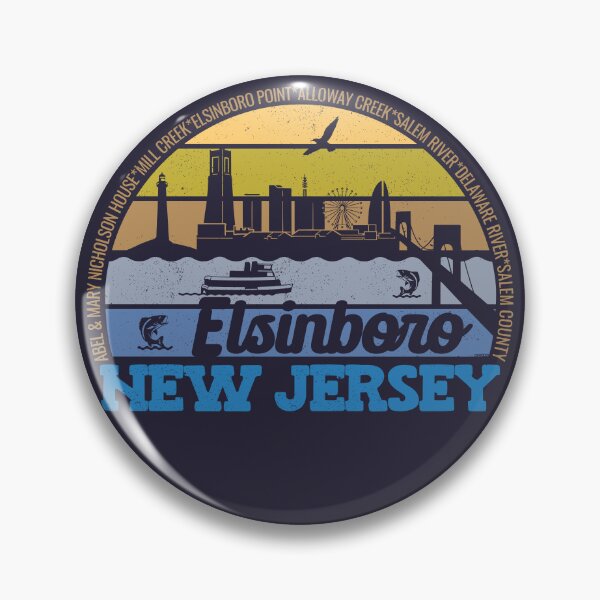 Item preview, Elsinboro New Jersey Sunset Retro Vintage Local Pride Logo designed and sold by CRHPOD20.
