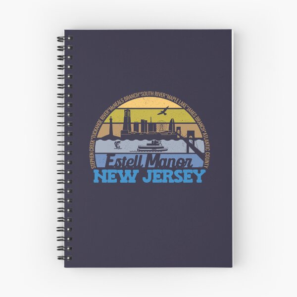 Item preview, Estell Manor New Jersey Sunset Retro Vintage Local Pride Logo designed and sold by CRHPOD20.