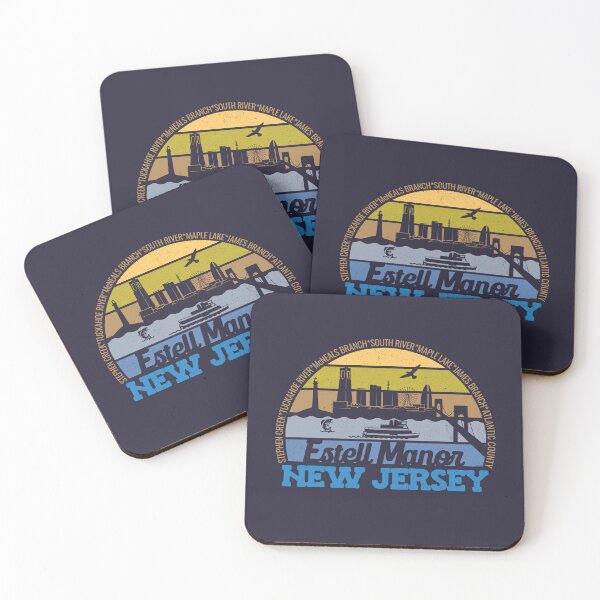 Item preview, Estell Manor New Jersey Sunset Retro Vintage Local Pride Logo designed and sold by CRHPOD20.
