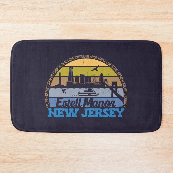 Item preview, Estell Manor New Jersey Sunset Retro Vintage Local Pride Logo designed and sold by CRHPOD20.