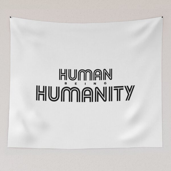 Item preview, Human Being Humanity Words Art in Dark Black Colour designed and sold by activlifewear.