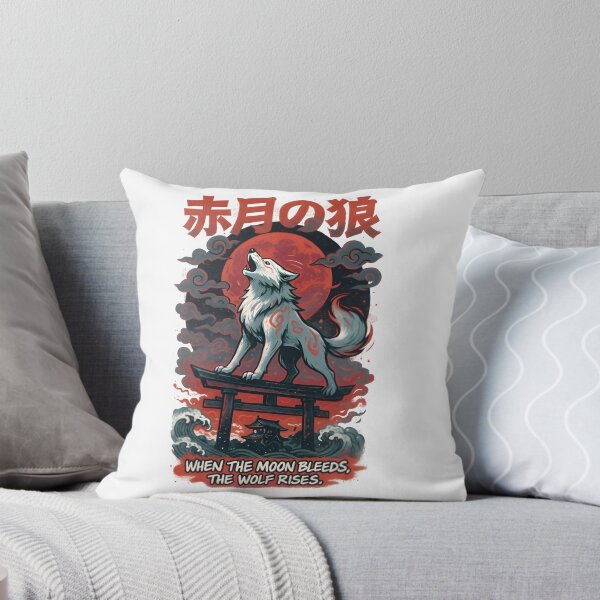 Item preview, Wolf of the Red Moon (赤月の狼) – Japanese Myth Graffiti Spirit Art designed and sold by Snackwear Apparel.