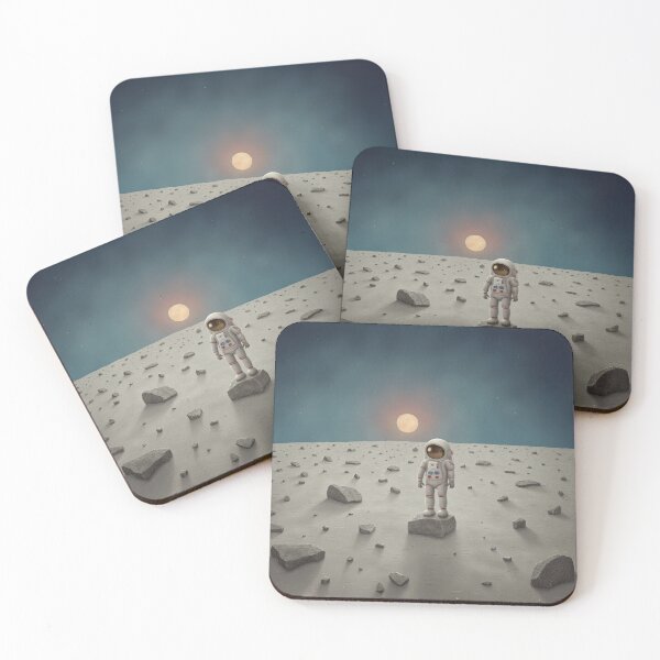 Item preview, The First Step – Astronaut Standing Beneath the Distant Sun designed and sold by Whimsical Hug.