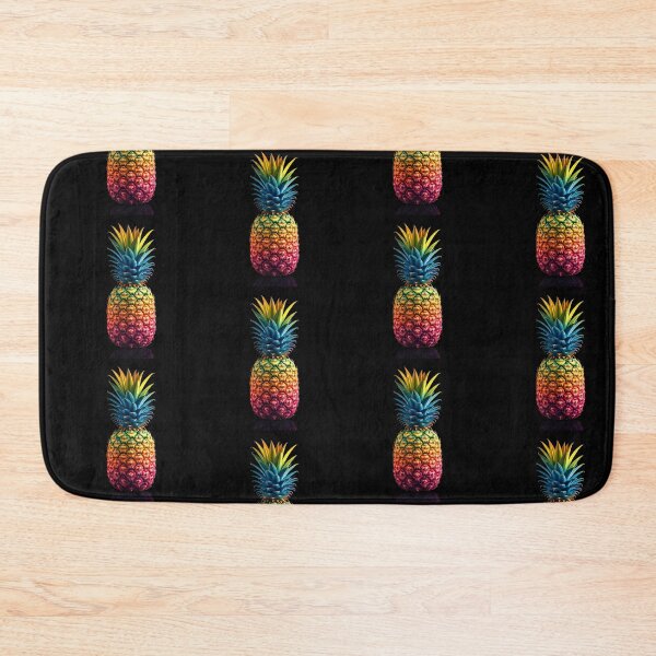 Item preview, Rainbow Neon Pineapple – Hyperrealistic Tropical Fruit Photography | Vibrant Pop Art Still Life on Black Background designed and sold by PixelVibe782.
