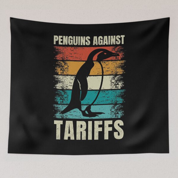 Item preview, Penguins Protest Against Tariffs Funny Penguin Tariff Resist designed and sold by ManiaGrania.