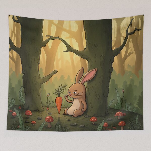 Item preview, The Unimpressed Rabbit – Forest Humor Illustration designed and sold by Whimsical Hug.
