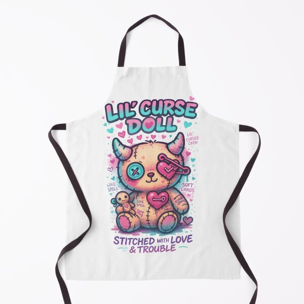 Item preview, Lil’ Curse Doll – Cute Gothic Kawaii Plush Horror Graffiti Art designed and sold by Snackwear Apparel.
