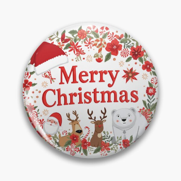 Item preview, Merry Christmas wreath illustration, festive holiday season greeting with berries and leaves, transparent background designed and sold by PWDigitalArt.