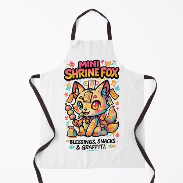 Item preview, Mini Shrine Fox – Kawaii Graffiti Spirit with Lucky Ofuda and Sweets designed and sold by Snackwear Apparel.