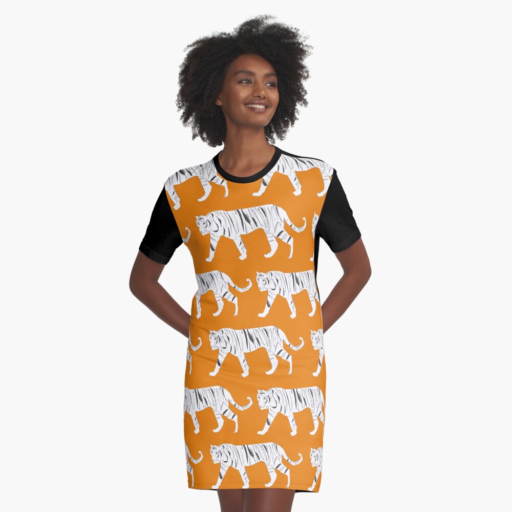 Tiger Print Graphic T-Shirt Dress