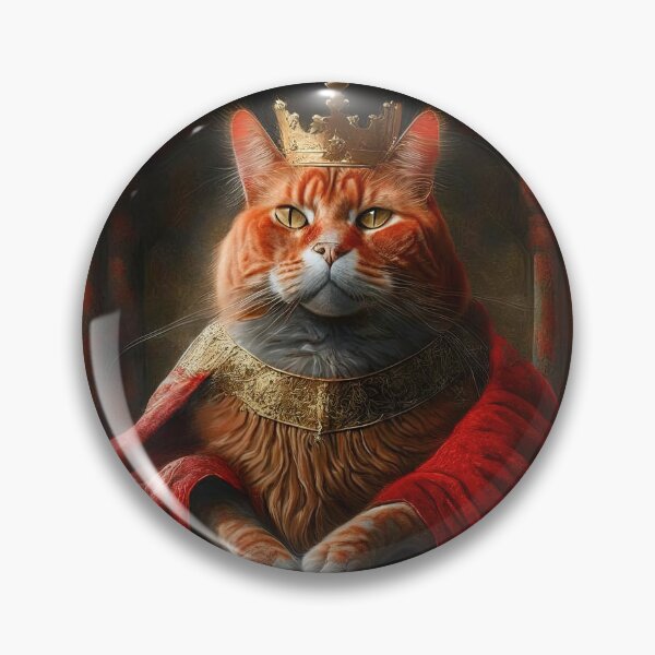 Item preview, Royal Ginger Cat with Crown Fantasy Portrait designed and sold by LanaGustavsson.