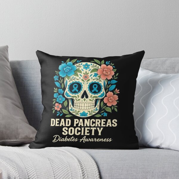 Item preview, Dead Pancreas Society Sugar Diabetes Awareness Skull Flower T-Shirt designed and sold by ChockletBoy.