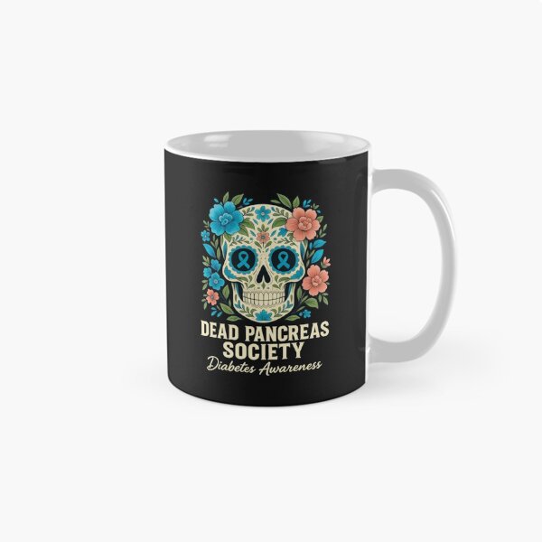 Item preview, Dead Pancreas Society Sugar Diabetes Awareness Skull Flower T-Shirt designed and sold by ChockletBoy.