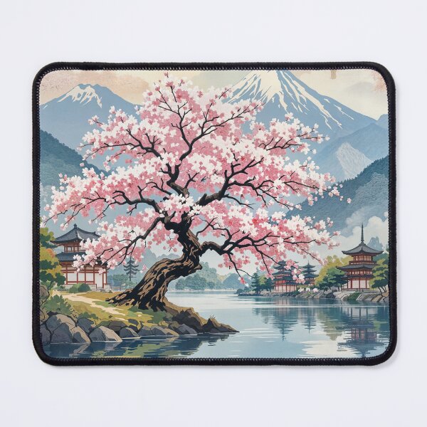 Item preview, Sakura Serenity: Japanese Cherry Blossom Landscape Art designed and sold by wail mohammed.