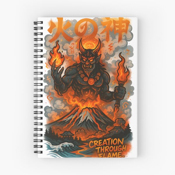 Artikelvorschau, Mount Doom Kami – Japanische Vulkangott-Graffiti-Kunst entworfen und verkauft von Snackwear Apparel.