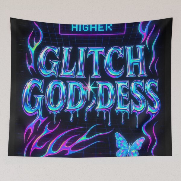 Item preview, Glitch Goddess — Neon Chrome Y2K designed and sold by Savannarojas.
