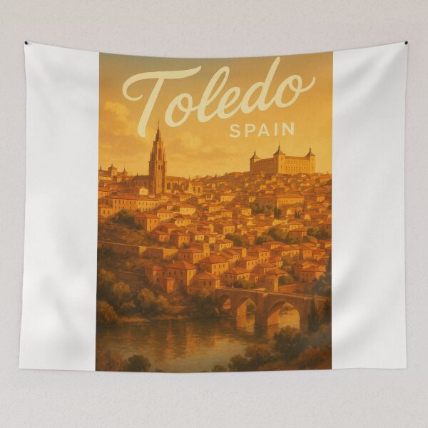 Item preview, Toledo and Tagus River View, Castilla-La Mancha Spain designed and sold by Places On Earth.