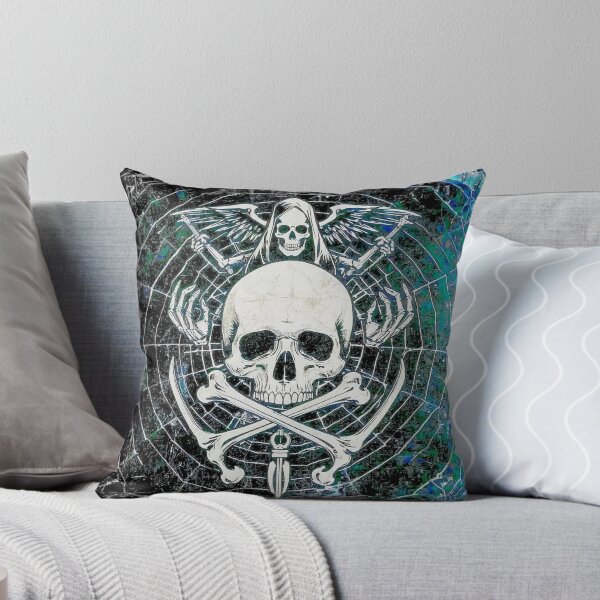 Item preview, REAPER'S GRASP // Distressed Gothic Skull and Crossbones designed and sold by Vibepop.store.
