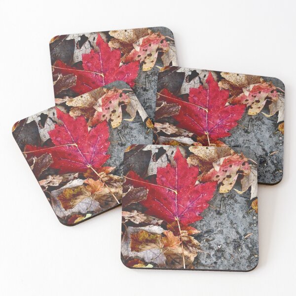 Item preview, Red Maple Leaf on Autumn Ground – Nature Photography designed and sold by aadventures.
