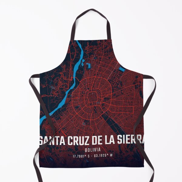 Item preview, Santa Cruz de la Sierra Red & Blue Minimalist Map designed and sold by HomeLivingCo.