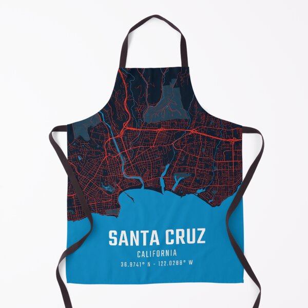 Item preview, Santa Cruz Red & Blue Minimalist Map designed and sold by HomeLivingCo.