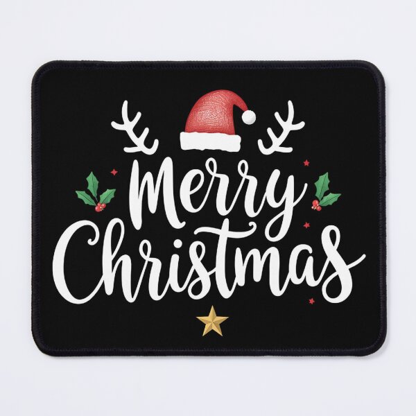 Item preview, Merry Christmas Greeting: Cute Santa Hat, Antlers & Holly - Festive Holiday Season Design designed and sold by ArtSparkCo.