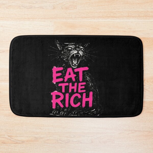 Item preview, Eat The Rich Black Cat designed and sold by oldpussboss.