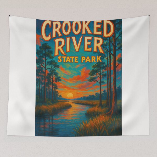 Item preview, Crooked River Sunset Scene, Georgia designed and sold by Places On Earth.