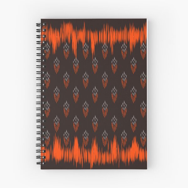 Item preview, Geometric silk fabric pattern with white and orange lines designed and sold by Toyney.