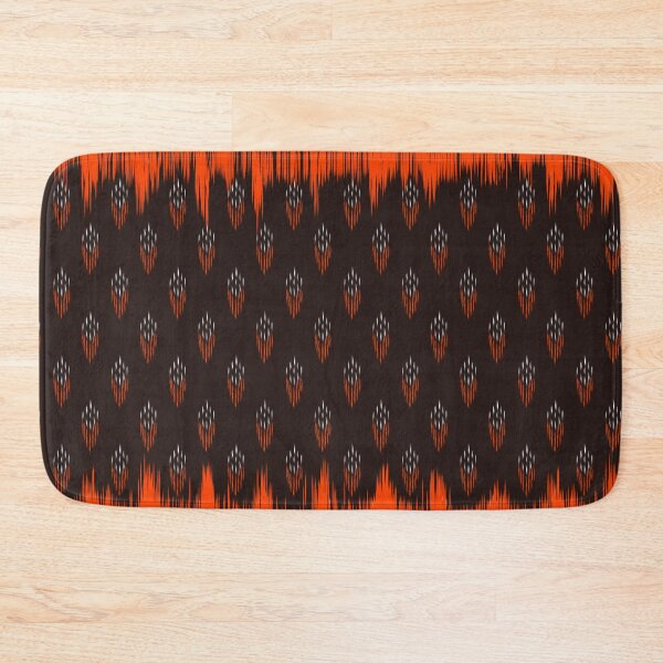 Item preview, Geometric silk fabric pattern with white and orange lines designed and sold by Toyney.