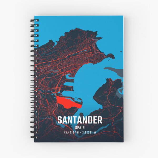 Item preview, Santander Red & Blue Minimalist Map designed and sold by HomeLivingCo.