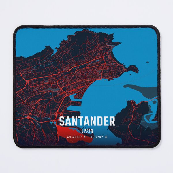Item preview, Santander Red & Blue Minimalist Map designed and sold by HomeLivingCo.